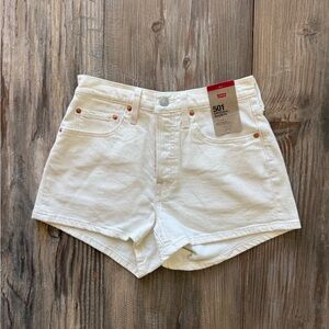 Levi’s Women’s 501 Original Shorts White Disco Nights High Rise Size 26 NWT